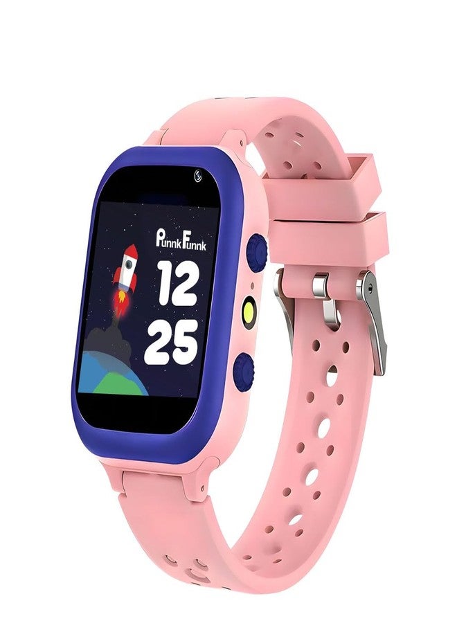 PunnkFunnk Q15 Kids Smart Watch - 1.44" TFT Display | 2G/3G SIM Support | Water Rasistence| GPS Tracking & Two-Way Calling | Learning & Gaming Apps Smartwatch for Boys & Girls-(Pink) - Image 1